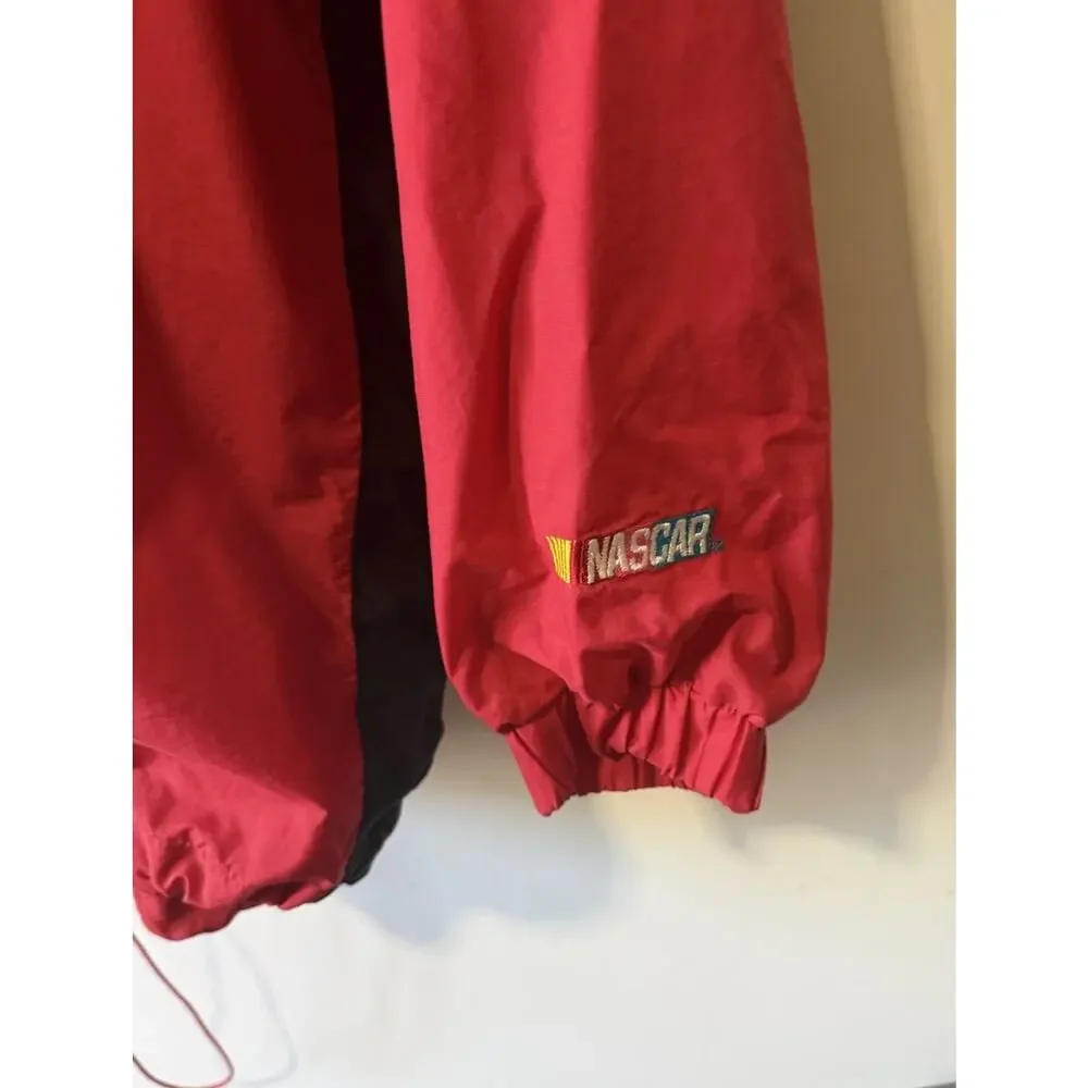 Vintage Dale Earnhardt Jr #8 Budweiser NASCAR Windbreaker Jacket Red Mens XL